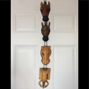 Hand Carved Kenya Animals Decorative Wooden Piece